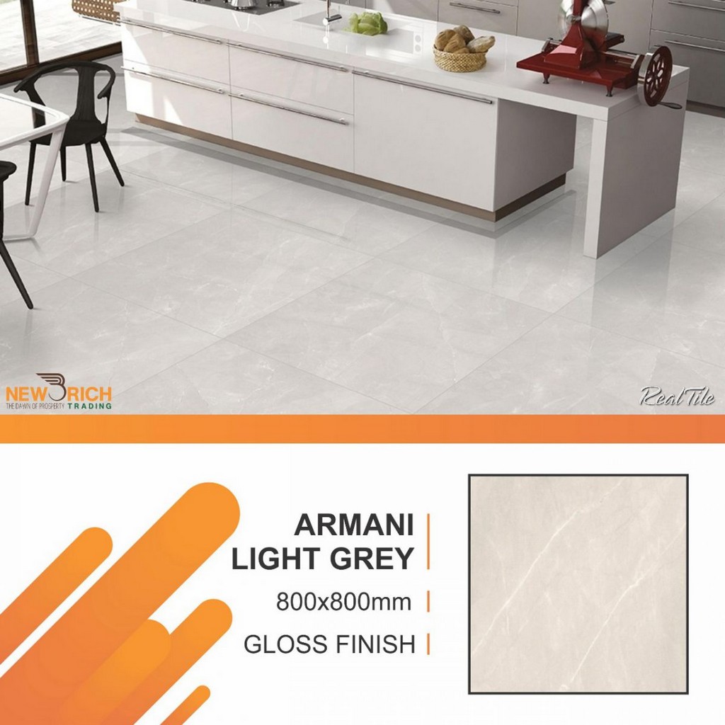 Gạch NERI-8830002-GL Armani Light Grey 80x80 Ấn Độ