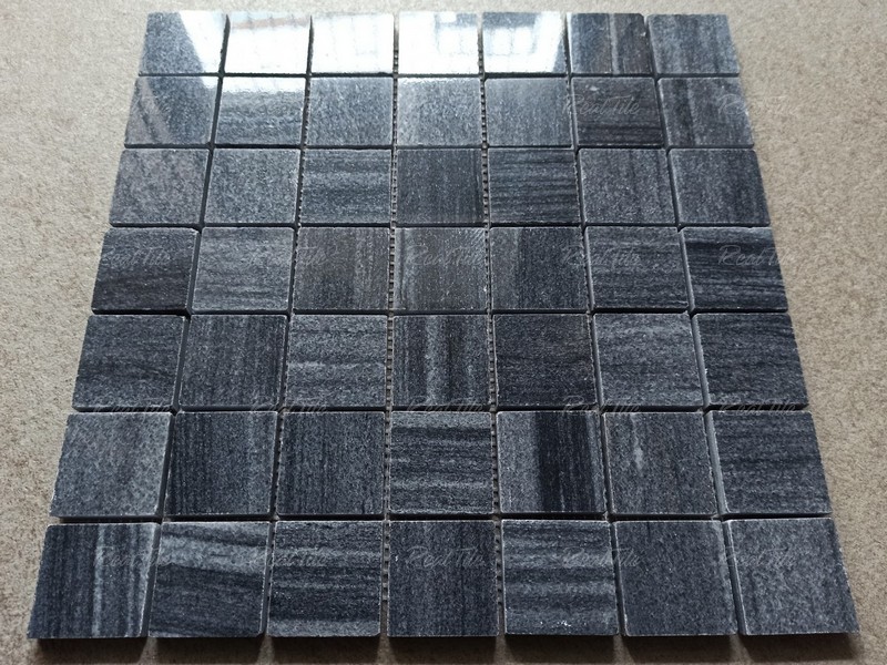 Đá mosaic tự nhiên ốp nhà tắm trang trí màu đen RHD4209