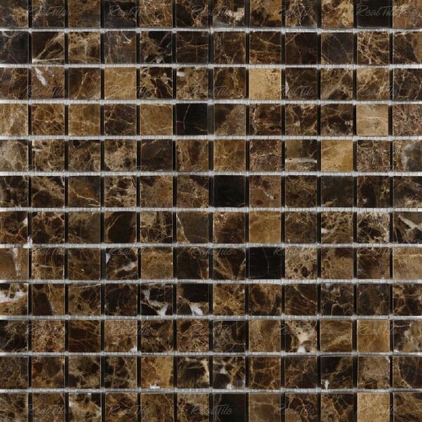 Đá mosaic tự nhiên ốp tường bếp trang trí nâu emperador RS2316