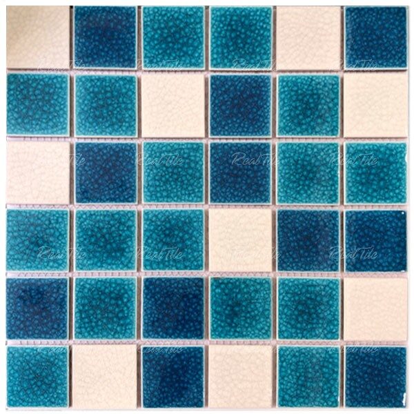 Gạch mosaic gốm lát hồ bơi trang trí men rạn SW-S001MIX