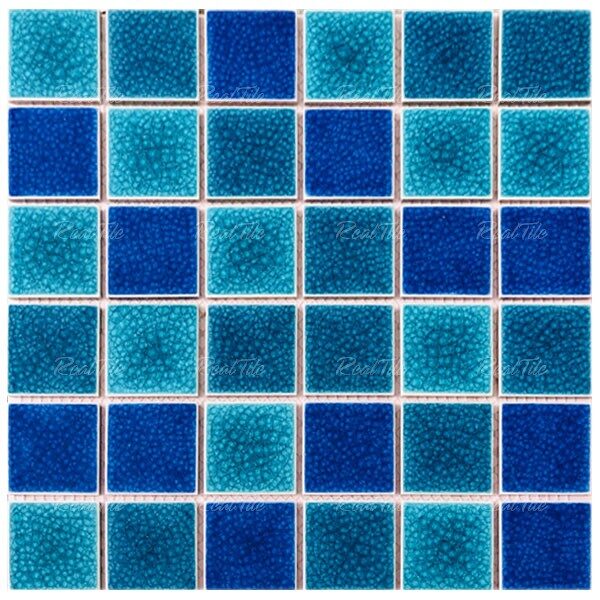 Gạch mosaic gốm lát hồ bơi trang trí men rạn SW-S002MIX