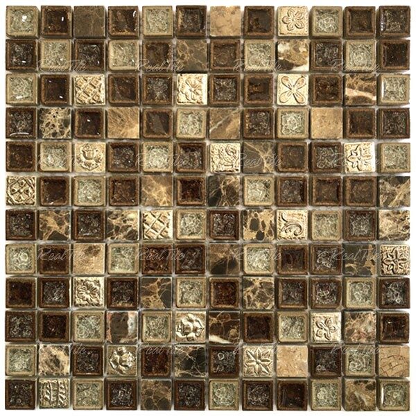 Gạch mosaic gốm ốp nhà tắm trang trí hoa văn GALOS219