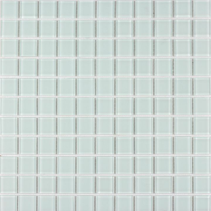 Gạch mosaic thủy tinh ốp tường bếp trang trí trắng đơn màu G25111