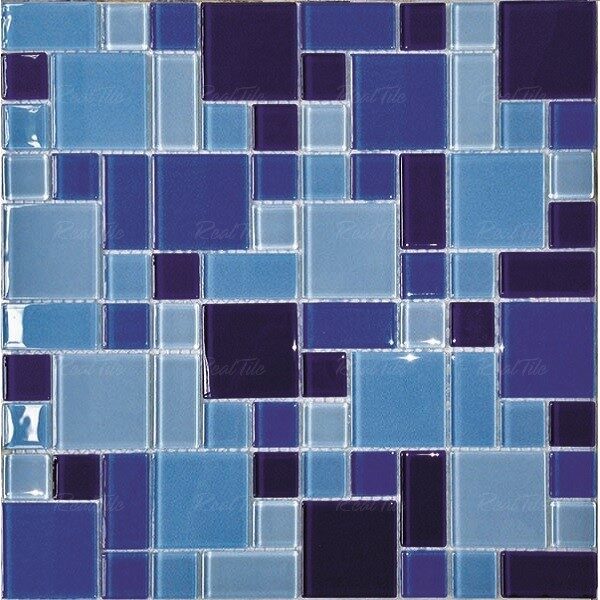Gạch mosaic thủy tinh ốp bể bơi trang trí xanh dương ACM15A
