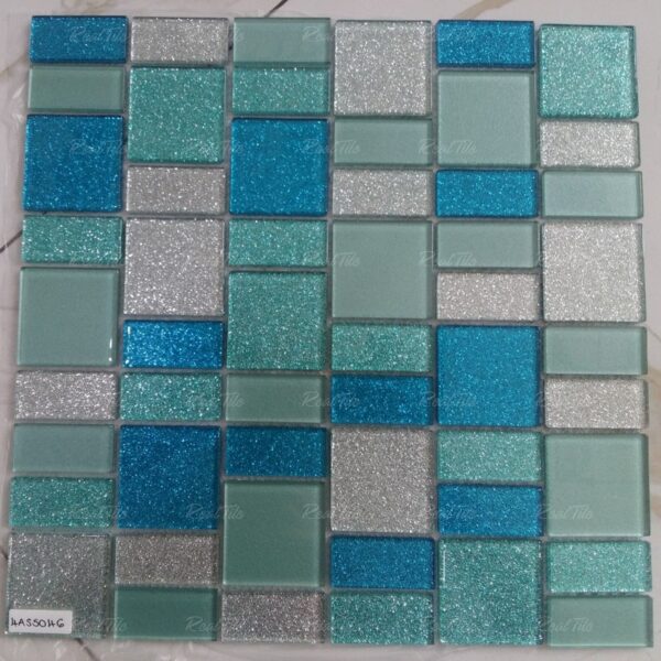 Gạch mosaic thủy tinh ốp nhà tắm cao cấp kim tuyến 4AS5046