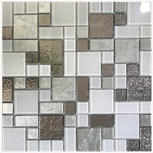 Gạch mosaic thủy tinh ốp nhà tắm cao cấp kim tuyến SL234859