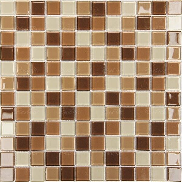 Gạch mosaic thủy tinh ốp phòng tắm trang trí màu nâu trộn BLH525
