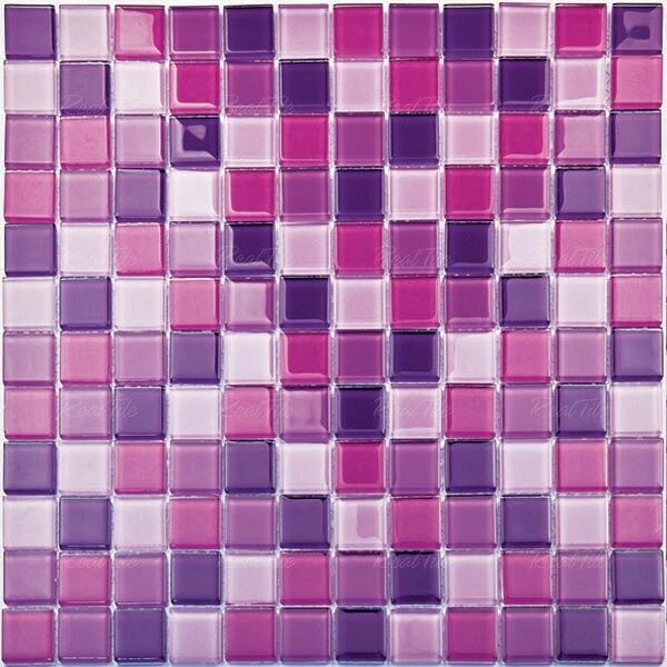 Gạch mosaic thủy tinh ốp phòng tắm trang trí màu tím hồng BLH1570N