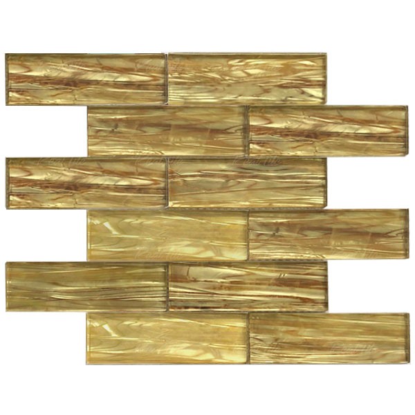 Gạch mosaic thủy tinh ốp tường cao cấp hoa văn vân gỗ 8AS2671